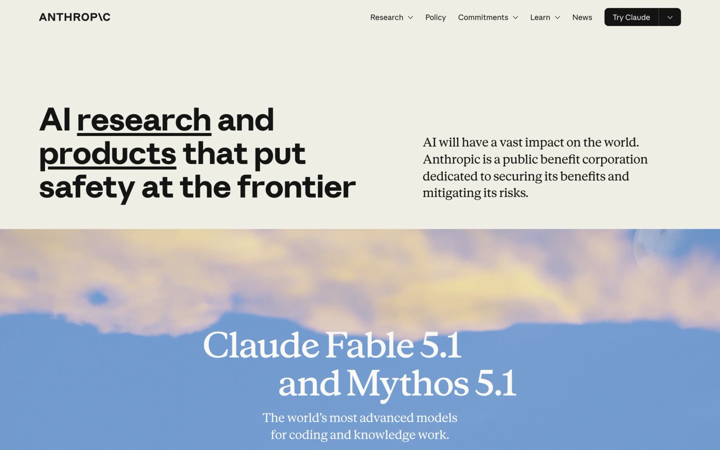 Anthropic homepage