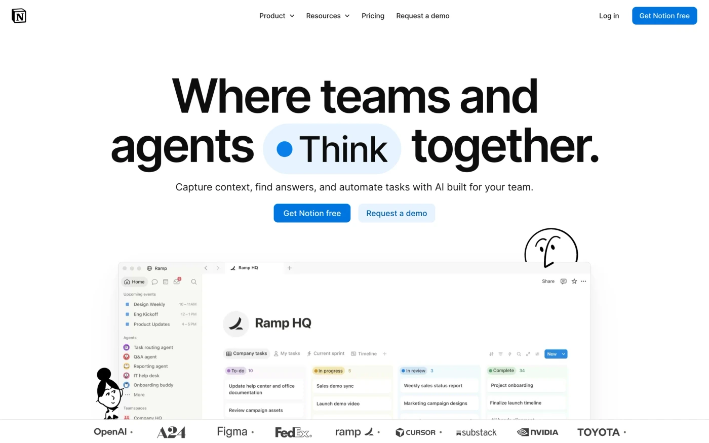 Notion homepage