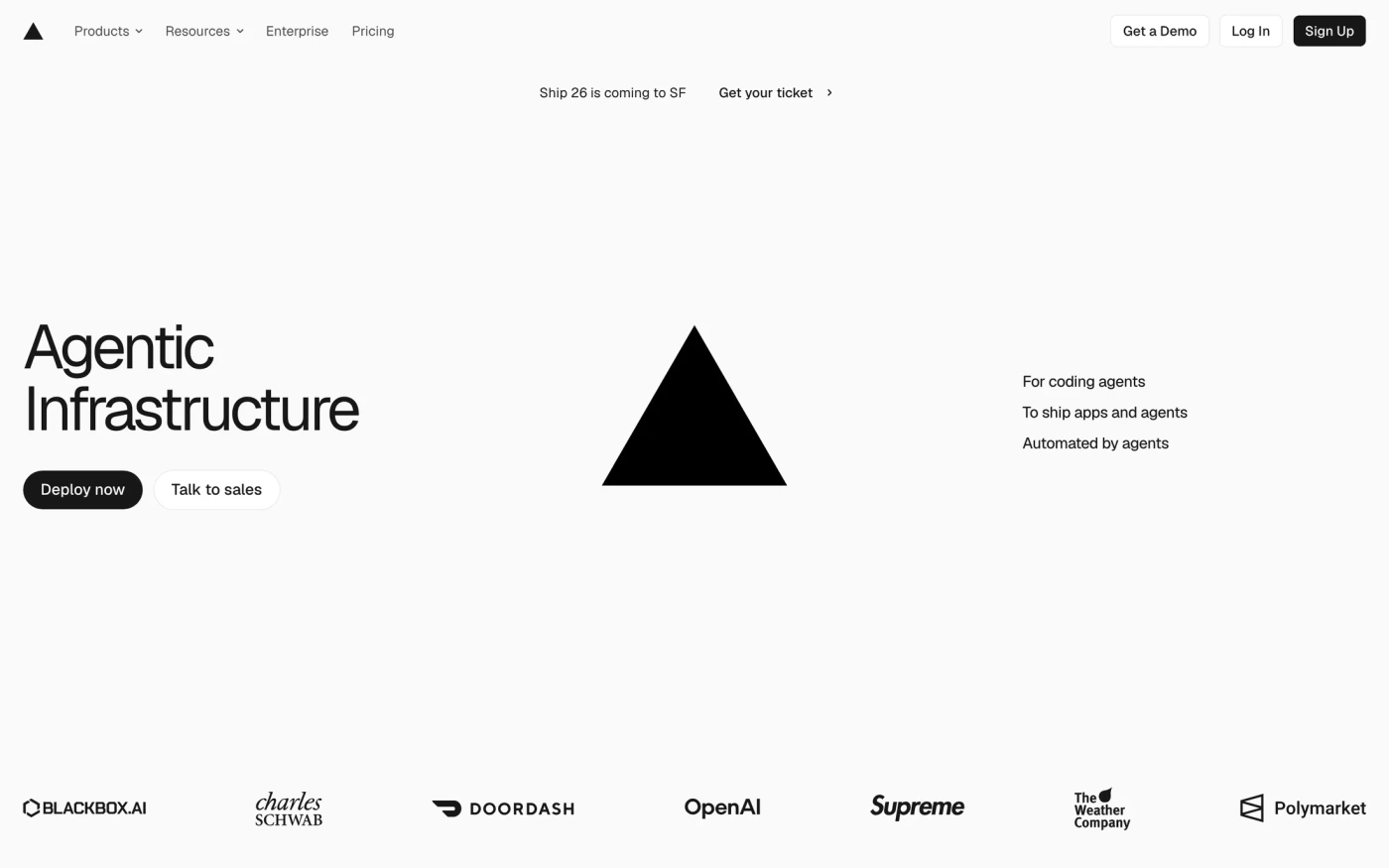 Vercel homepage